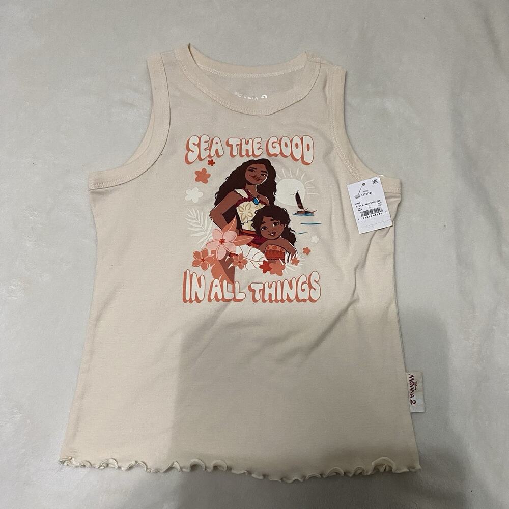 NWT Disney Moana 2 Sleeveless T-shirt Girls Size L(10/12)